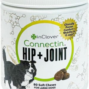 InClover Connectin Natural Hip & Joint Supplement for Dogs with Glucosamine, Chondroitin & Hyaluronic Acid - Powder for Dog Mobility, Comfort & Active Lifestyle Support, 12oz