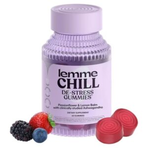 Lemme Chill Stress Relief Gummies with 300mg KSM-66 Ashwagandha, Lemon Balm, Passionflower & Goji to Support Relaxation, Healthy Cortisol & Sleep - Gluten-Free, Non-GMO, Mixed Berry, 60 Count